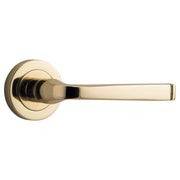 Annecy Lever - Round Rose Polished Brass