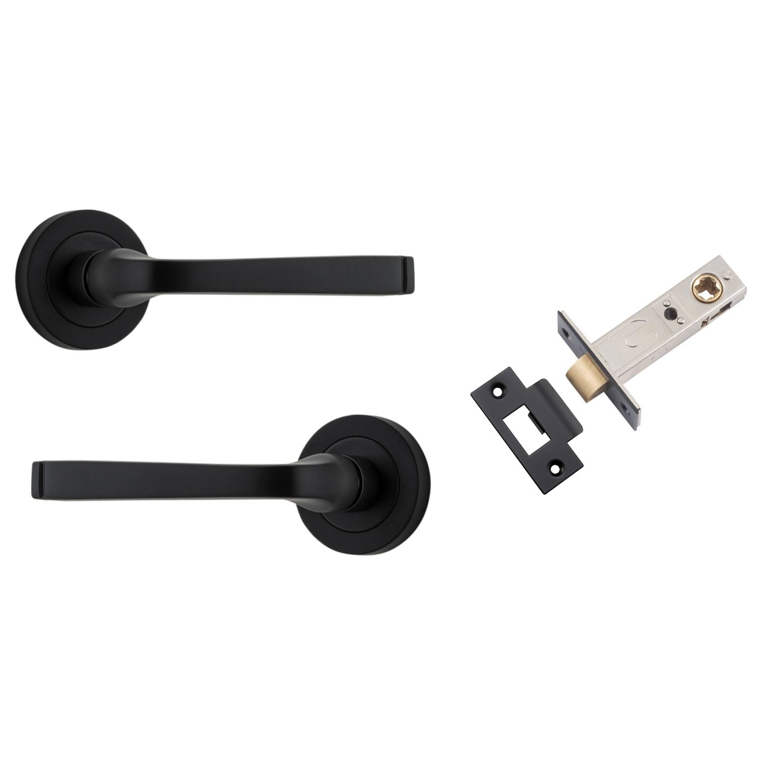 Annecy Lever Round Rose Passage Kit Matt Black