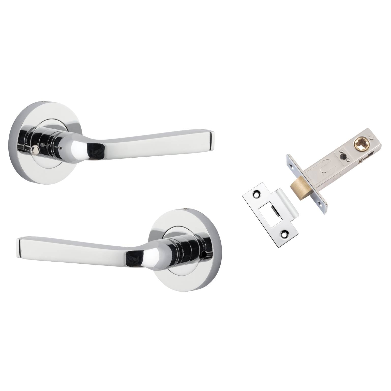 Annecy Lever Round Rose (Inbuilt Privacy) Polished Chrome