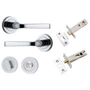 Annecy Lever Round Rose Privacy Kit w Separate Privacy Turn Polished Chrome