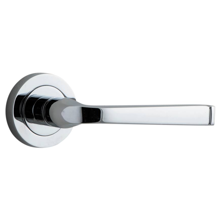 Annecy Lever - Round Rose Brushed Chrome