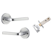 Annecy Lever Round Rose (Inbuilt Privacy) Brushed Chrome