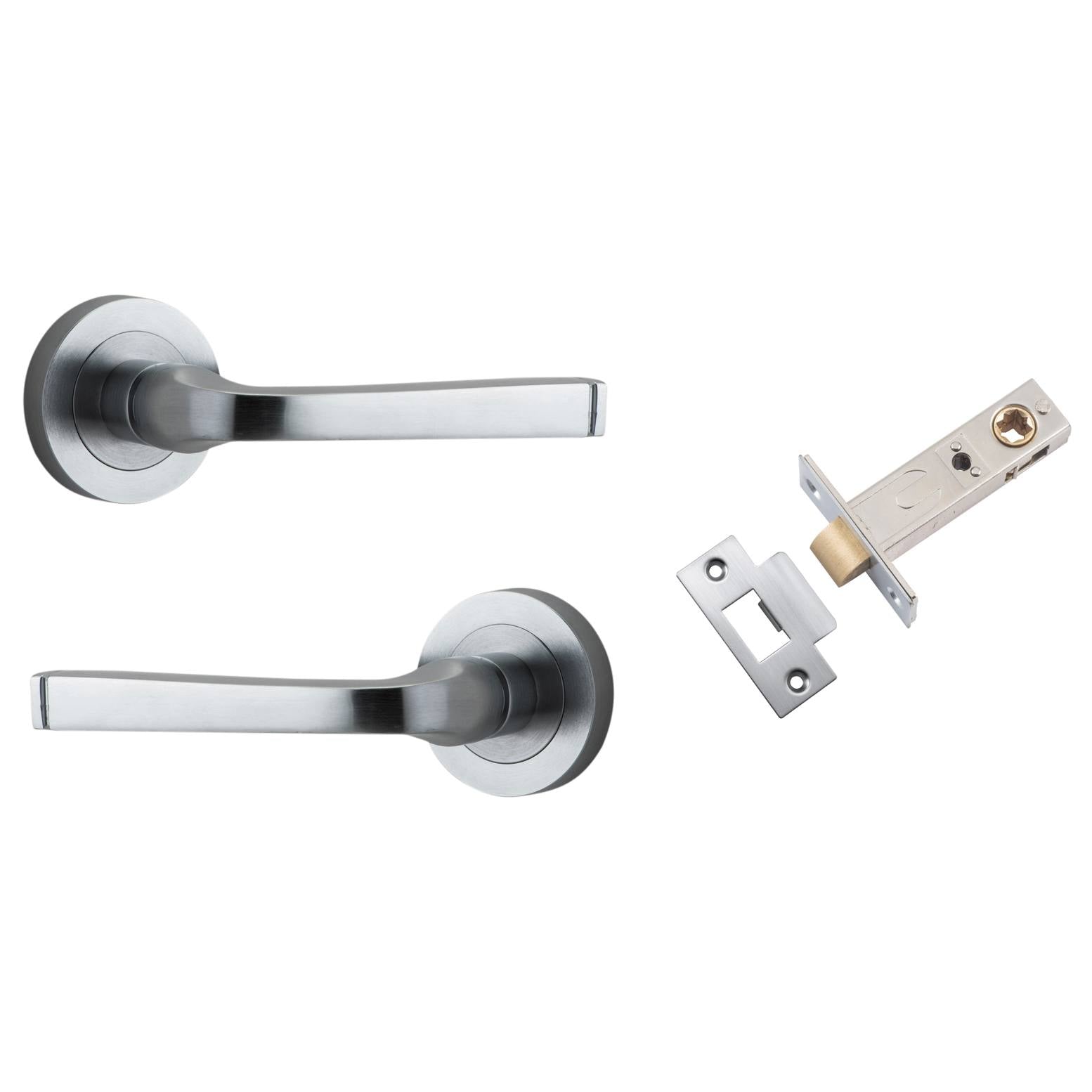 Annecy Lever Round Rose Passage Kit Brushed Chrome