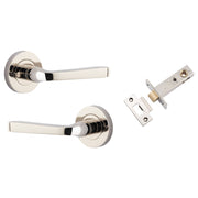 Annecy Lever Round Rose (Inbuilt Privacy) Polished Nickel
