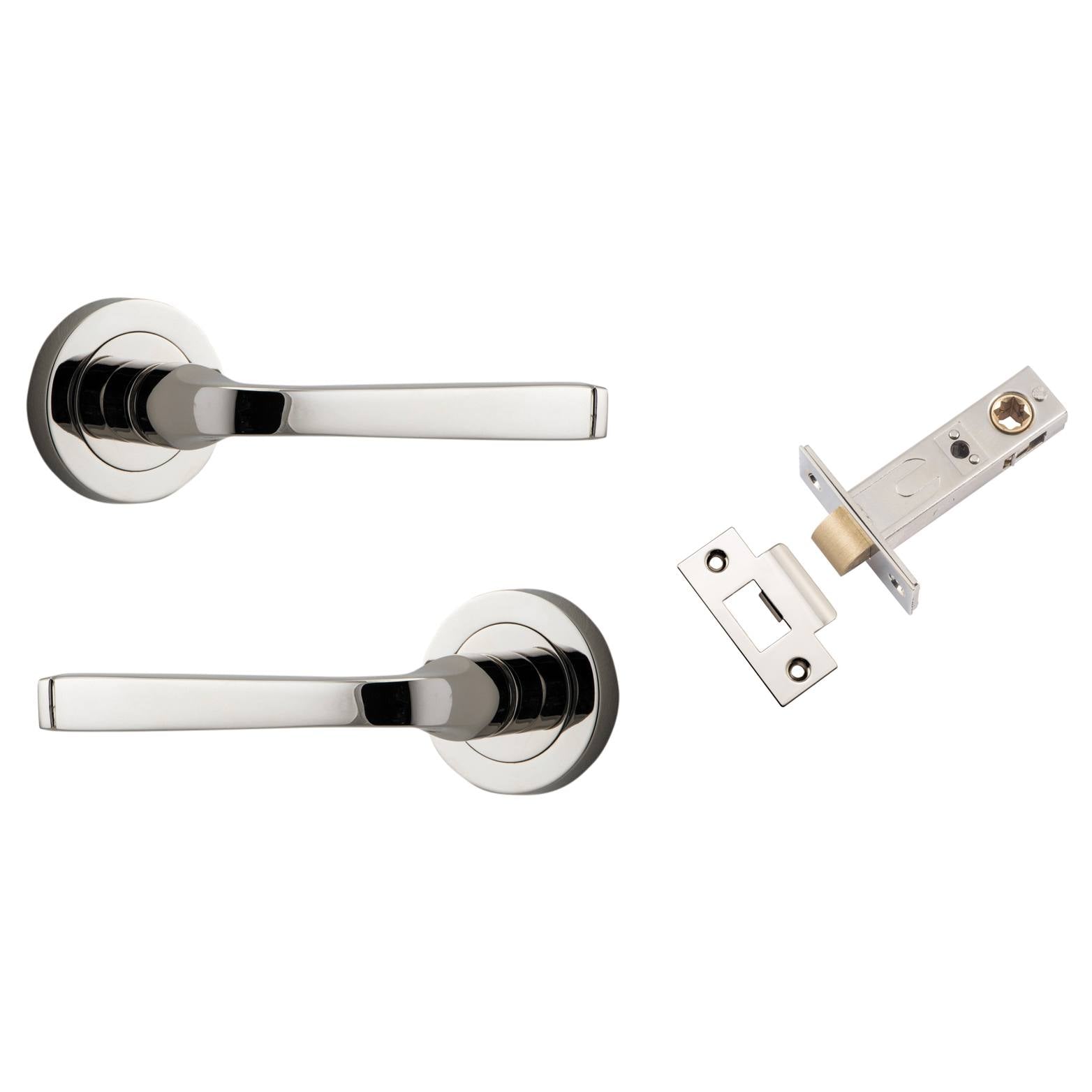 Annecy Lever Round Rose Passage Kit Polished Nickel