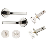 Annecy Lever Round Rose Privacy Kit w Separate Privacy Turn Polished Nickel