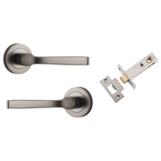 Annecy Lever Round Rose Passage Kit Satin Nickel