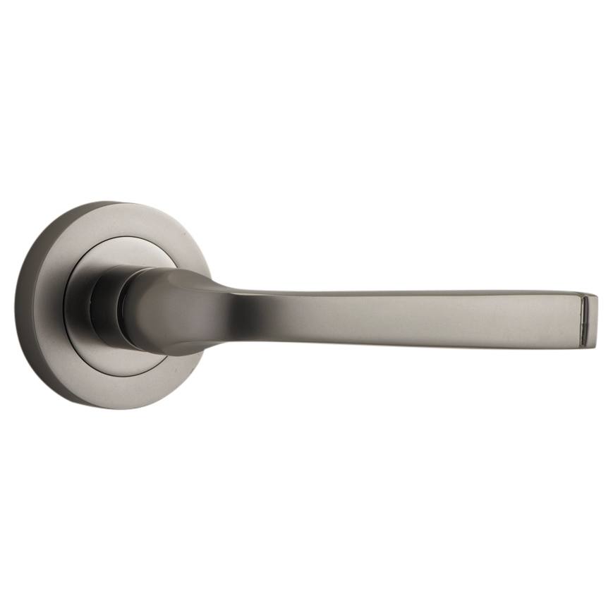 Annecy Lever - Round Rose Satin Nickel