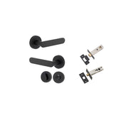 Bronte Lever Round Rose Privacy Kit w Separate Privacy Turn Matt Black