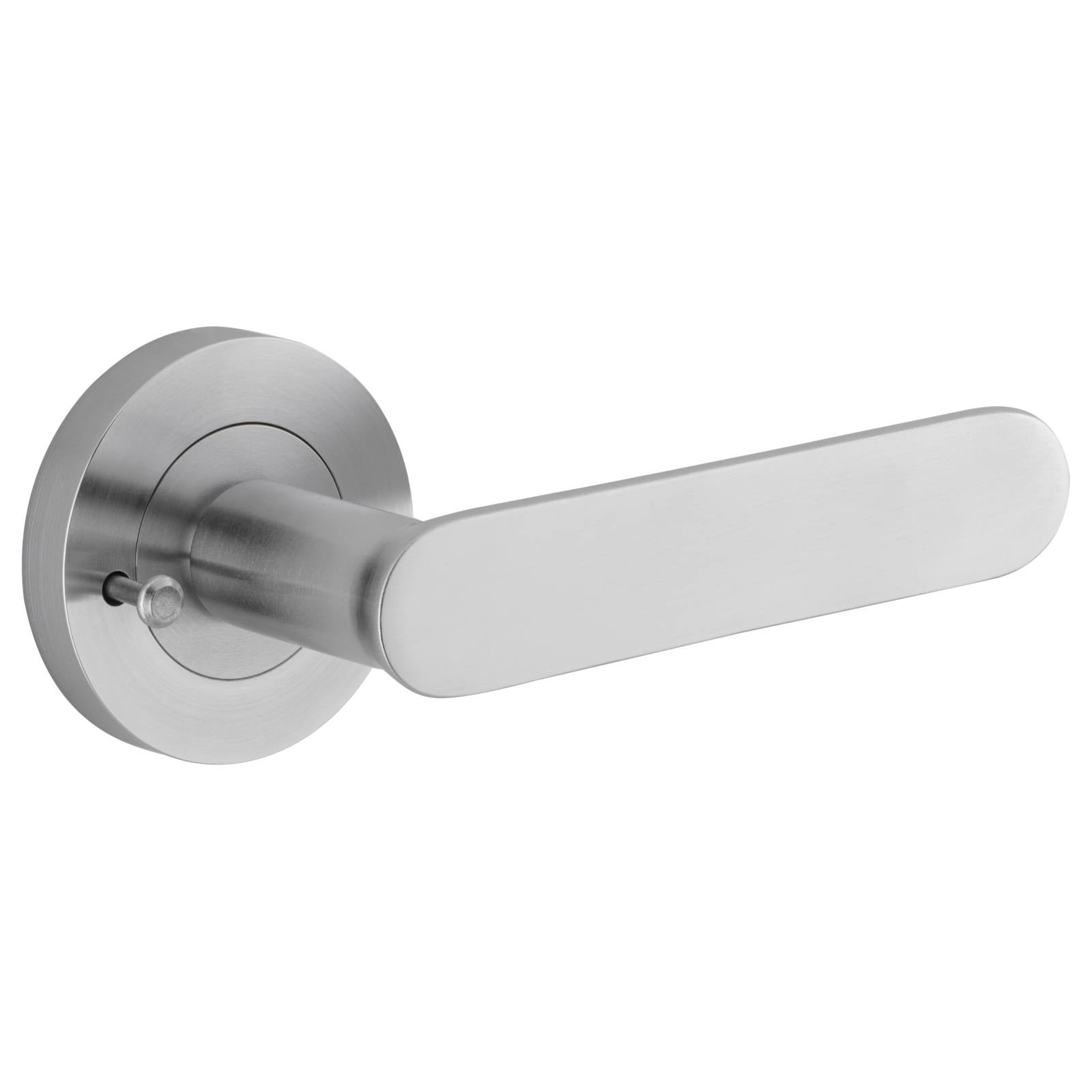 Bronte Lever Round Rose Privacy Kit (Inbuilt Privacy) Brushed Chrome