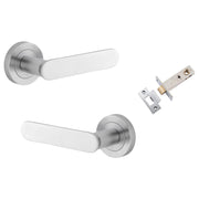 Bronte Lever Round Rose Passage Kit Brushed Chrome