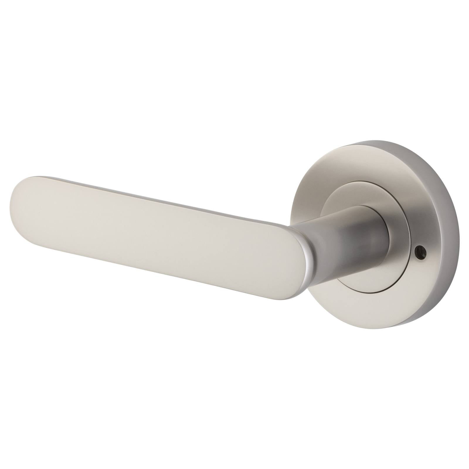 Bronte Lever Round Rose Privacy Kit (Inbuilt Privacy) Satin Nickel