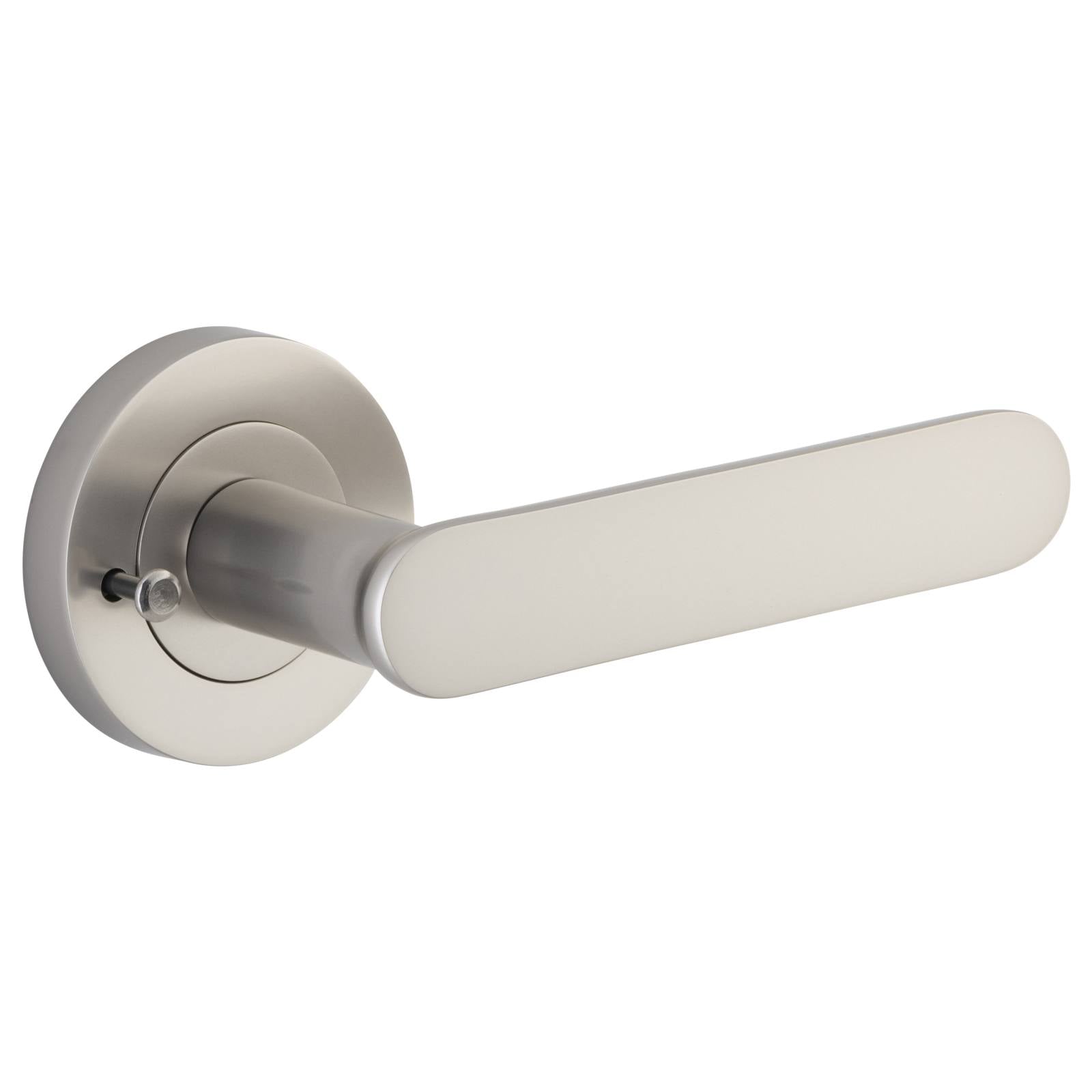 Bronte Lever Round Rose Privacy Kit (Inbuilt Privacy) Satin Nickel