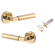Berlin Lever Round Rose Passage Kit Polished Brass