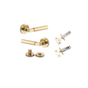 Berlin Lever Round Rose Privacy Kit Polished Brass