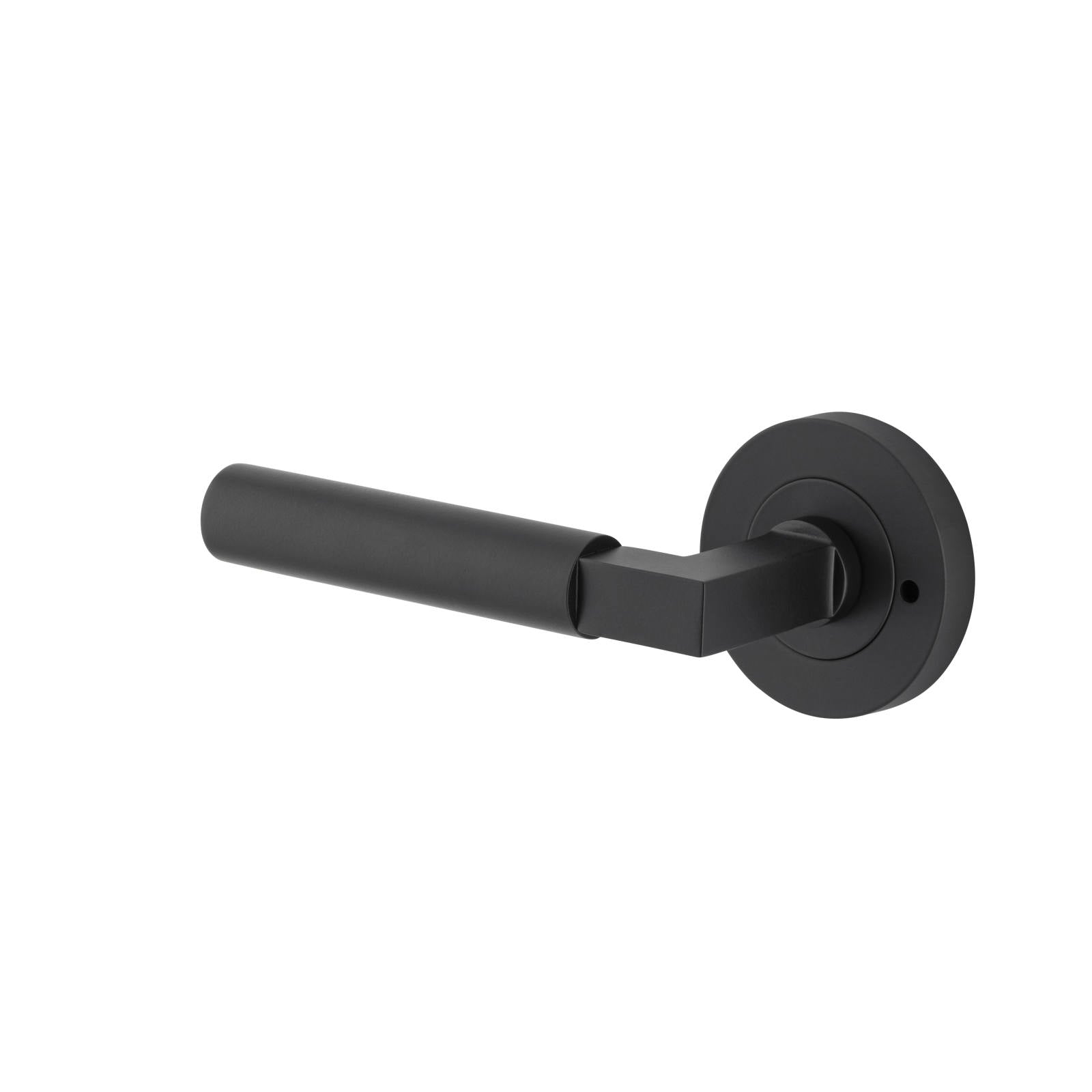 Berlin Lever Round Rose Privacy Kit (Inbuilt Privacy) Matt Black
