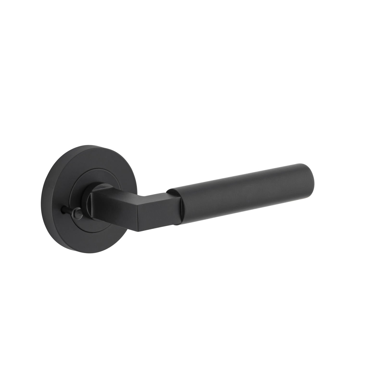 Berlin Lever Round Rose Privacy Kit (Inbuilt Privacy) Matt Black