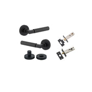 Berlin Lever Round Rose Privacy Kit Matt Black