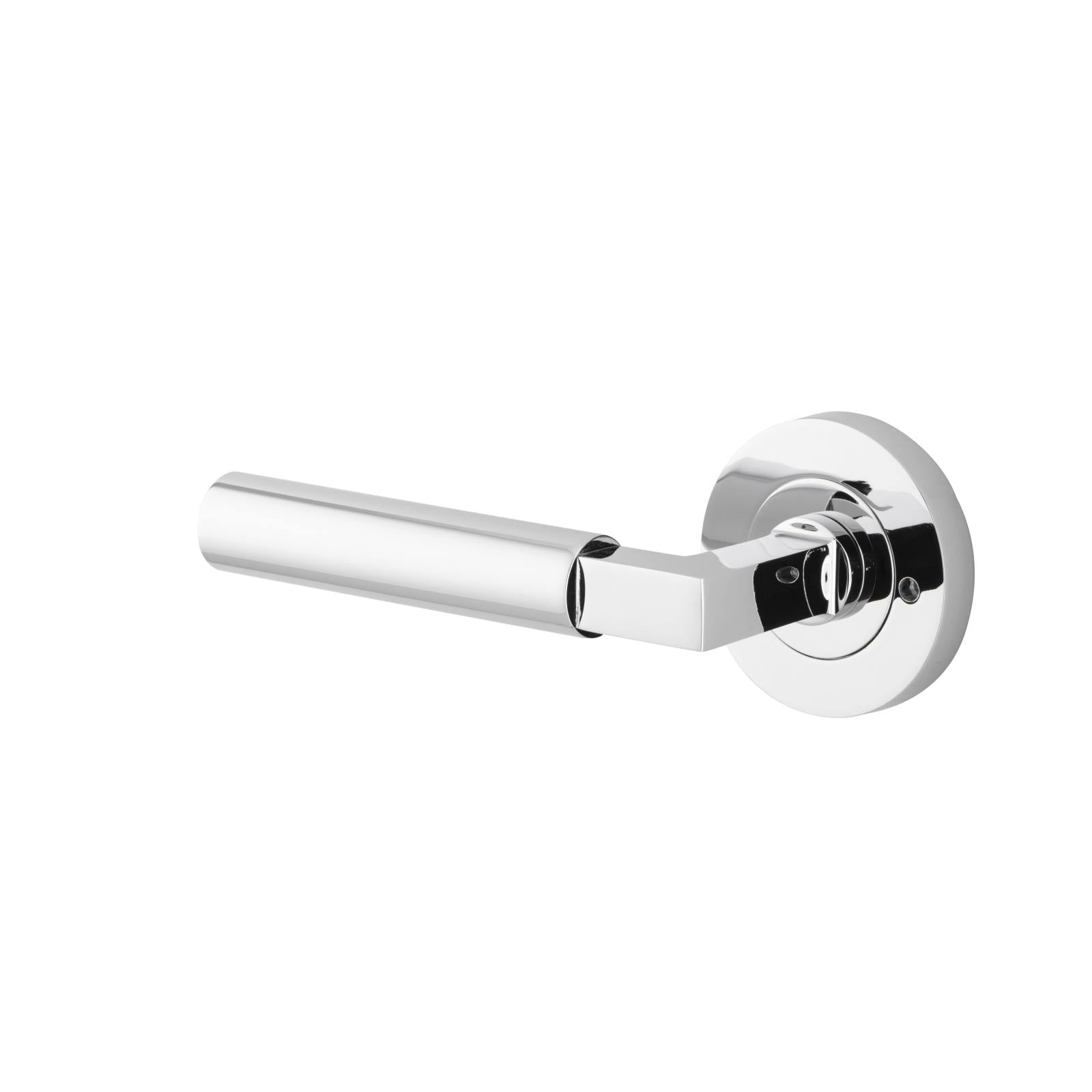 Berlin Lever Round Rose Privacy Kit (Inbuilt Privacy) Polished Chrome