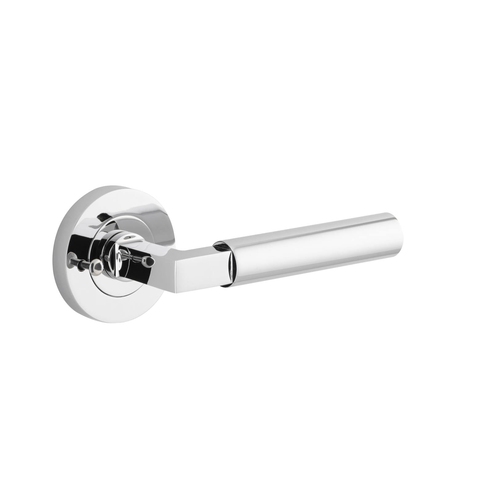 Berlin Lever Round Rose Privacy Kit (Inbuilt Privacy) Polished Chrome