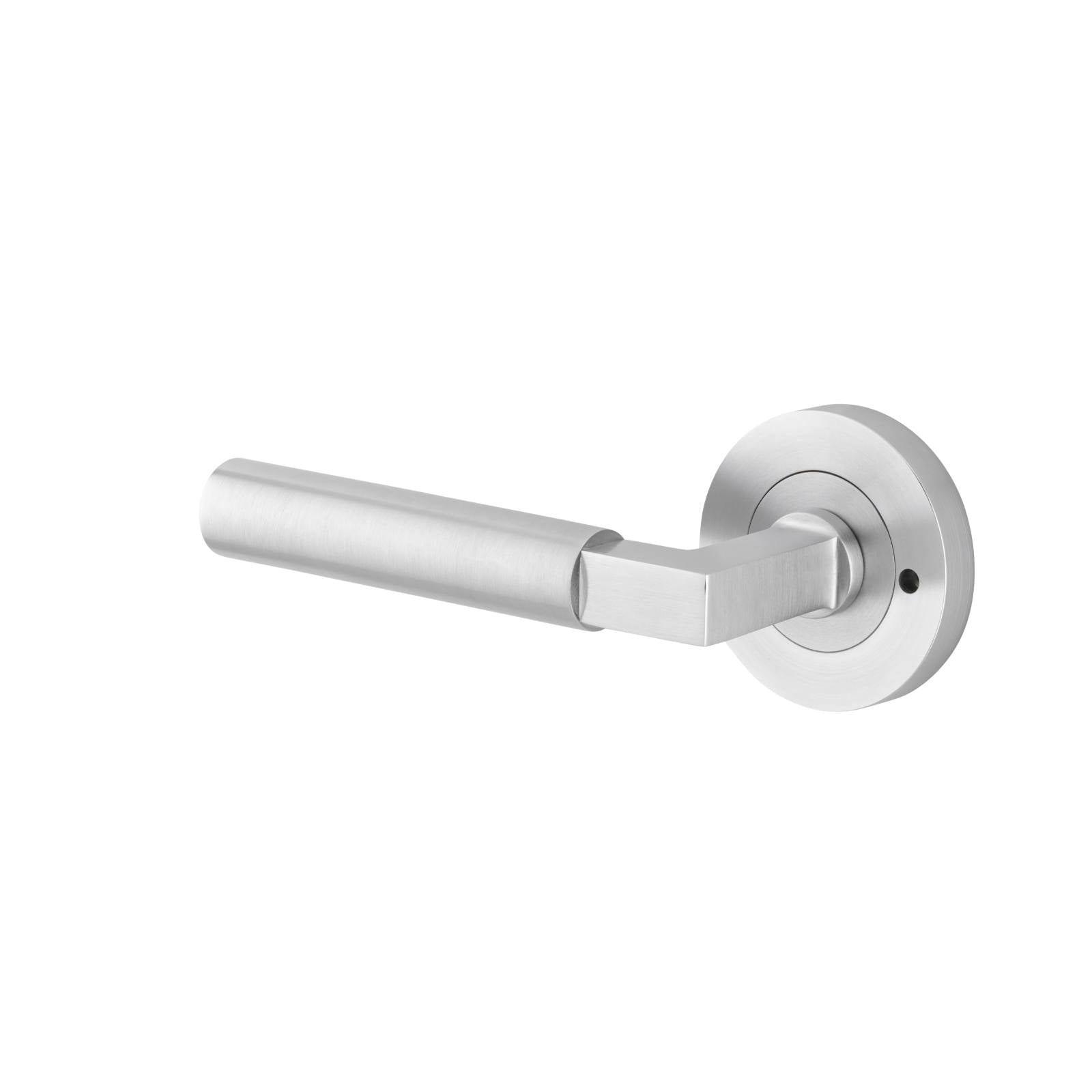 Berlin Lever Round Rose Privacy Kit (Inbuilt Privacy) Brushed Chrome