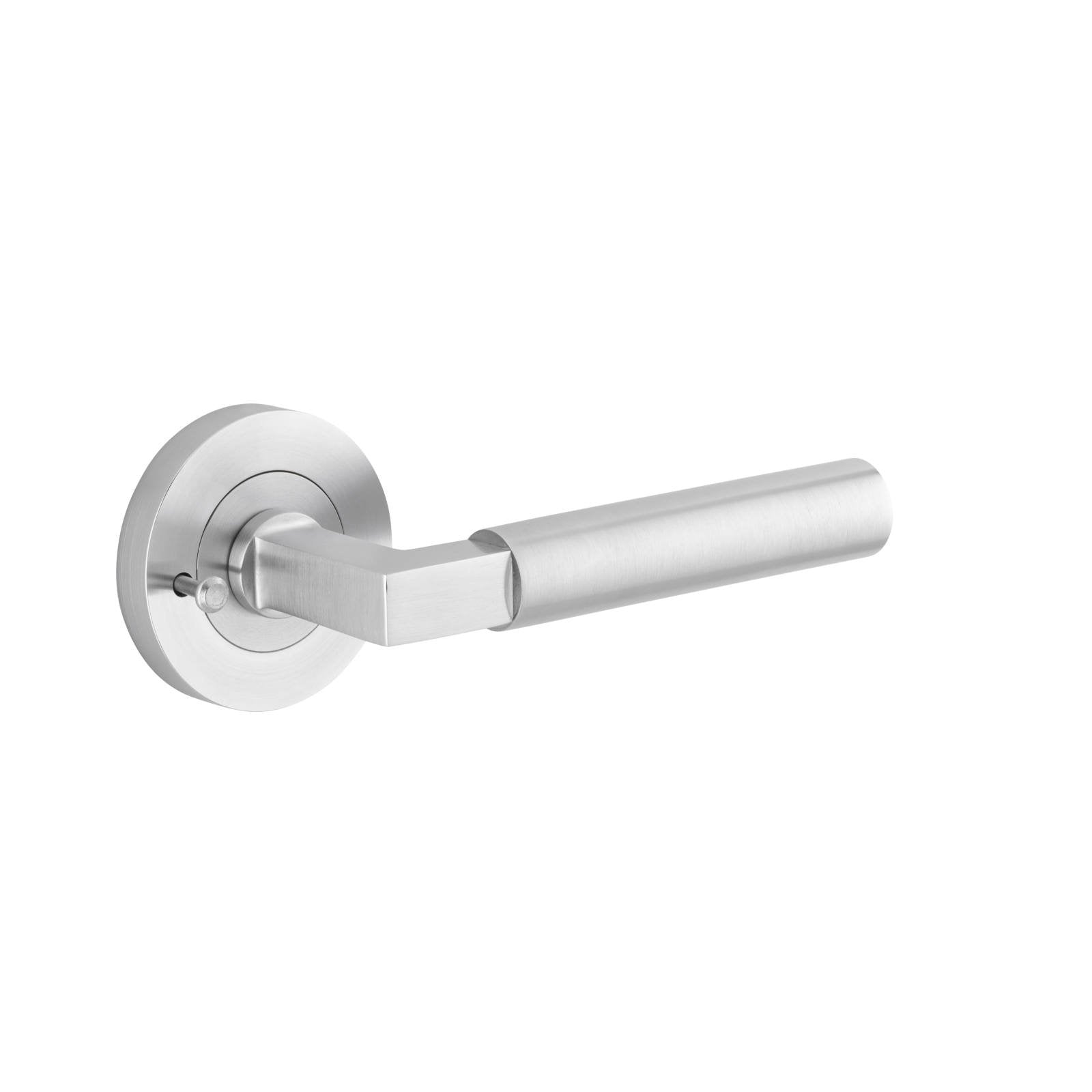 Berlin Lever Round Rose Privacy Kit (Inbuilt Privacy) Brushed Chrome