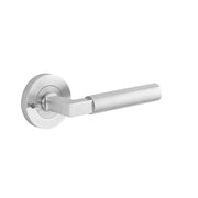 Berlin Lever Round Rose Privacy Kit (Inbuilt Privacy) Brushed Chrome