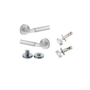 Berlin Lever Round Rose Privacy Kit Brushed Chrome