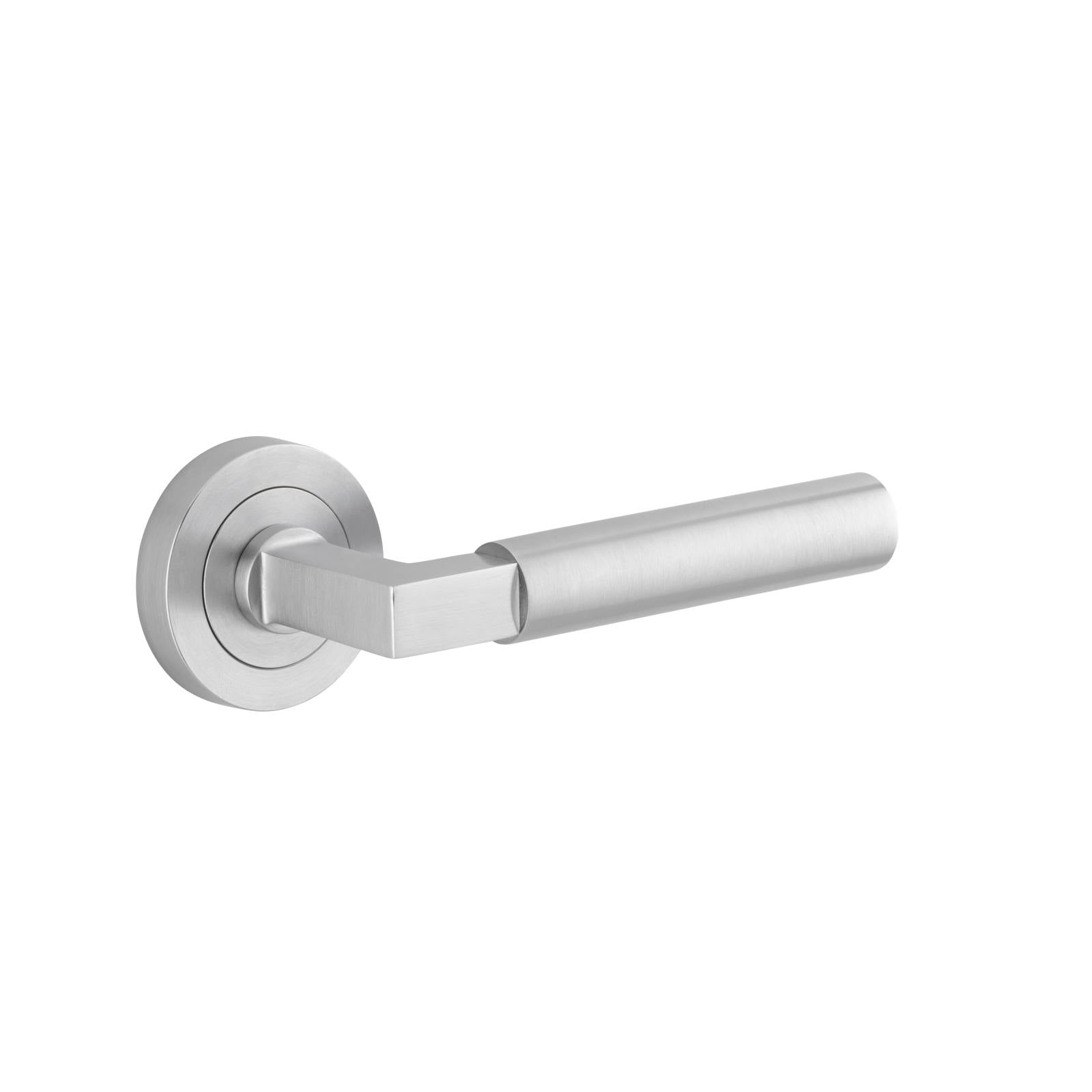 Berlin Lever Brushed Chrome Round Rose