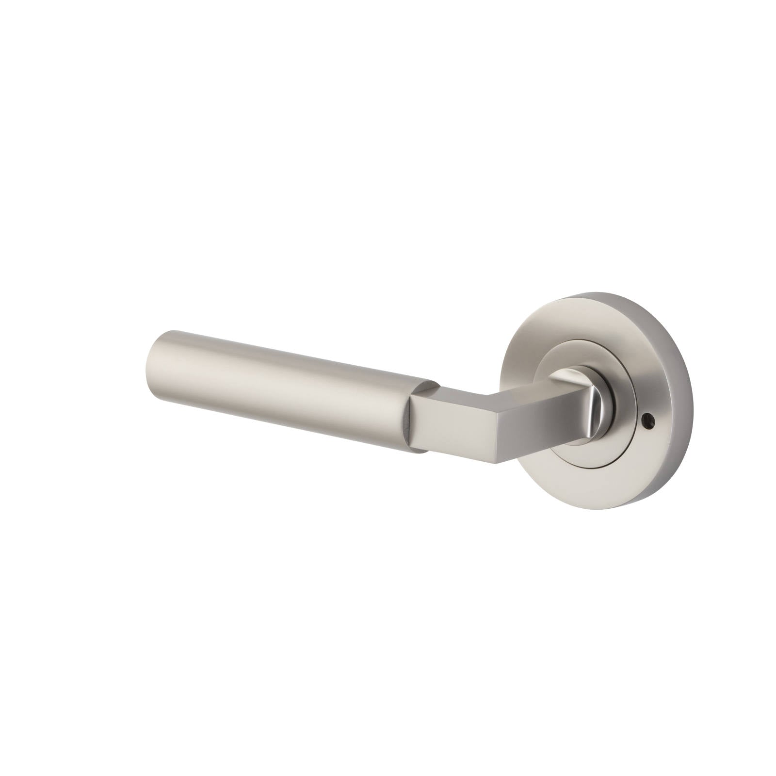 Berlin Lever Round Rose Privacy Kit (Inbuilt Privacy) Satin Nickel