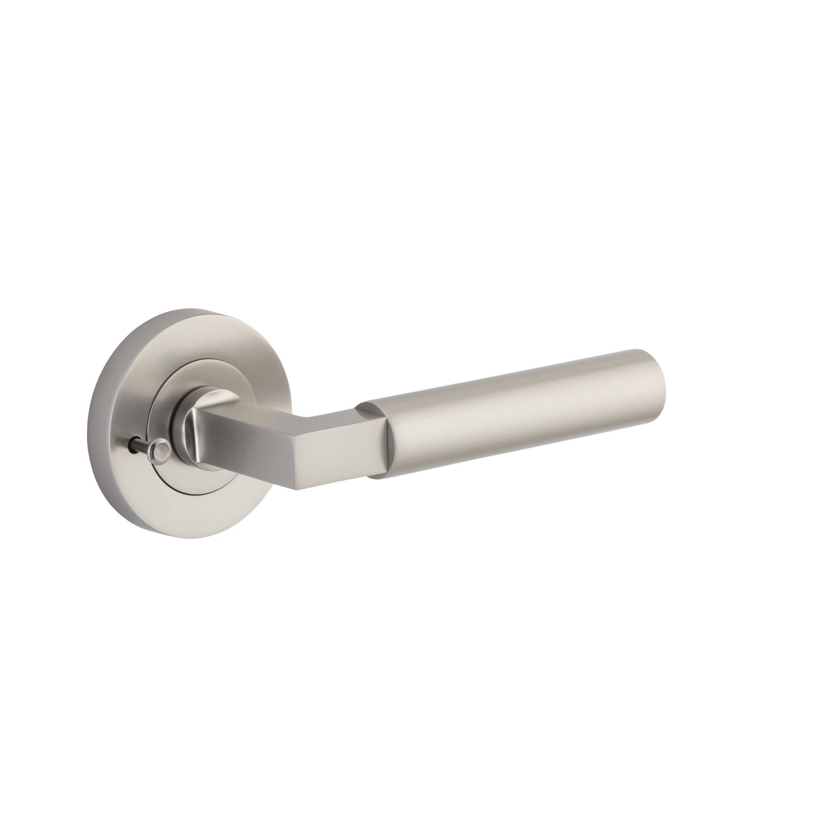 Berlin Lever Round Rose Privacy Kit (Inbuilt Privacy) Satin Nickel