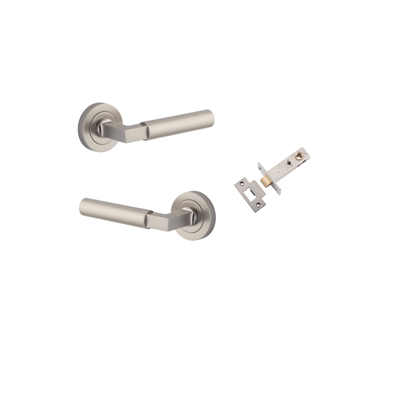 Berlin Lever Round Rose Passage Kit Satin Nickel