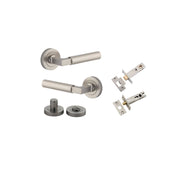 Berlin Lever Round Rose Privacy Kit Satin Nickel