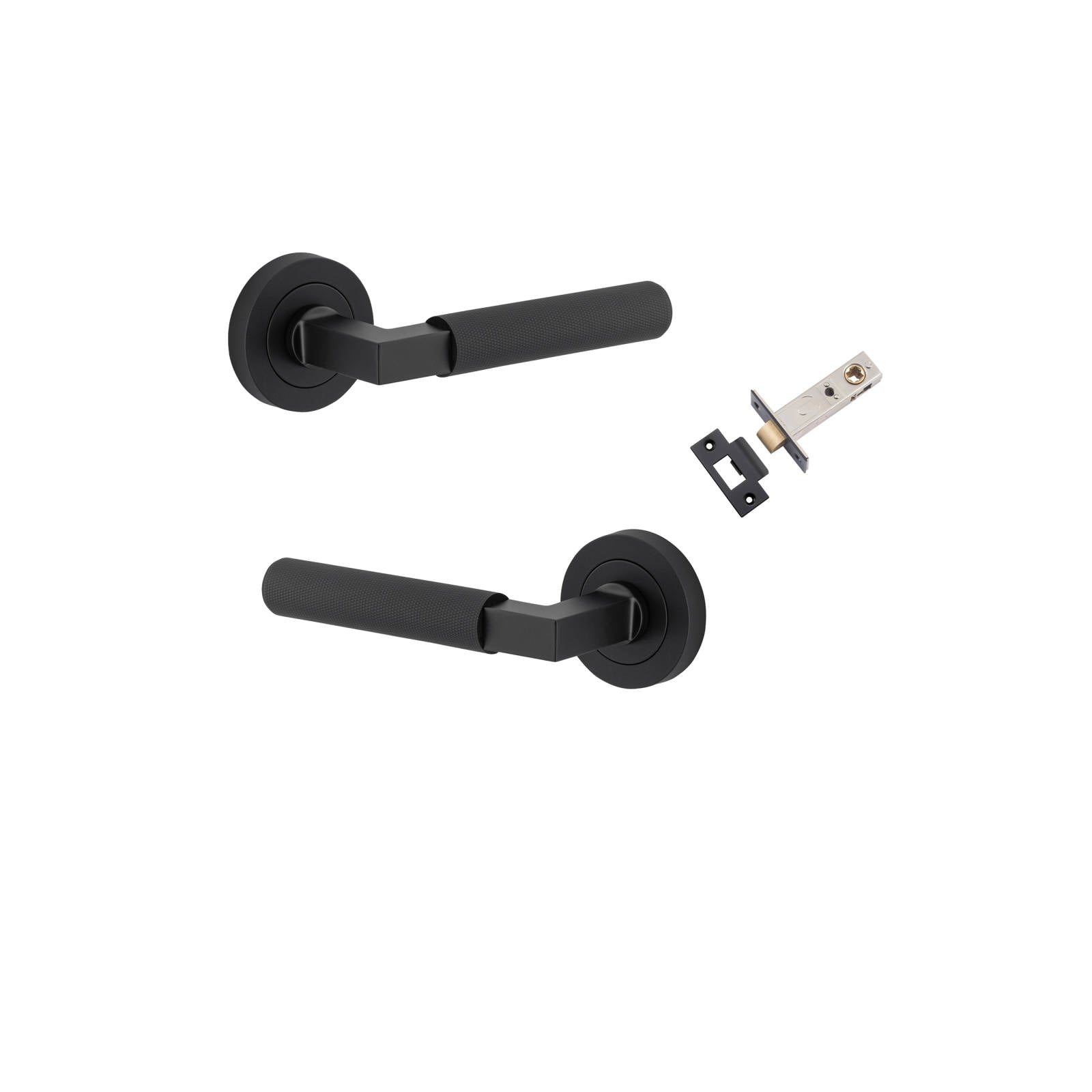 Brunswick Lever Round Rose Passage Kit Matt Black