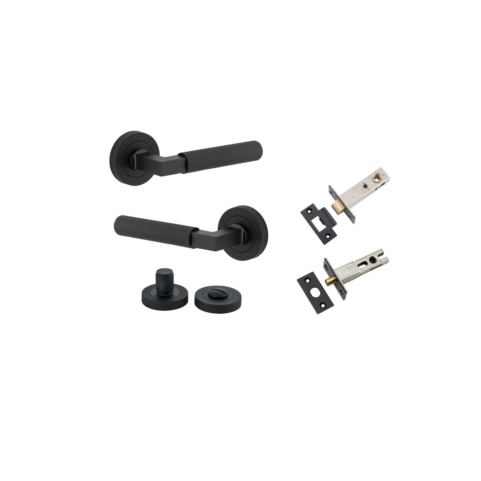 Brunswick Lever Round Rose Privacy Kit Matt Black