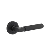 Brunswick Lever Matt Black Round Rose