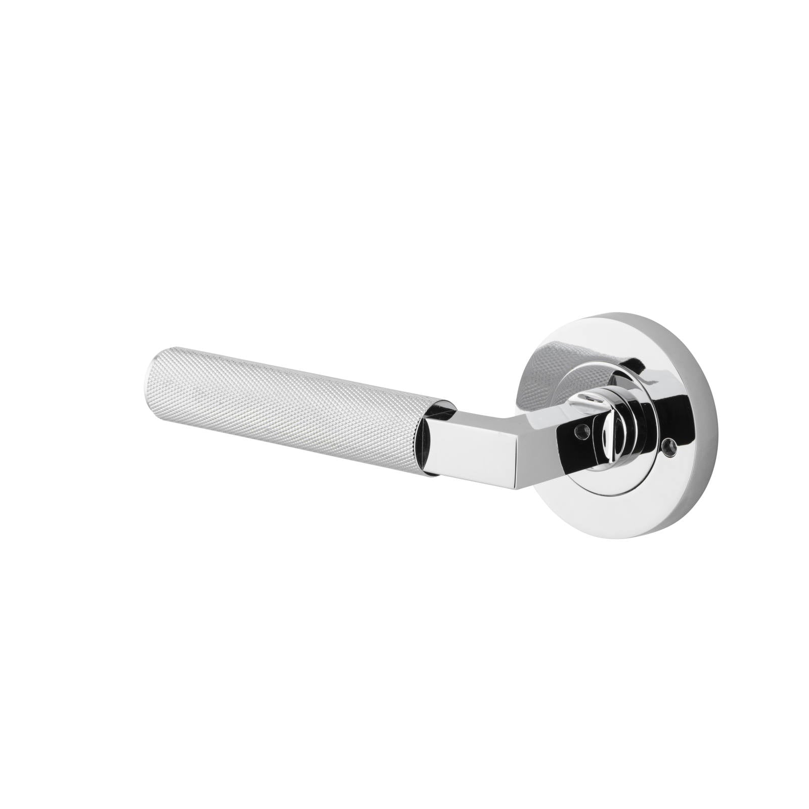 Brunswick Lever Round Rose Privacy Kit (Inbuilt Privacy) Polished Chrome