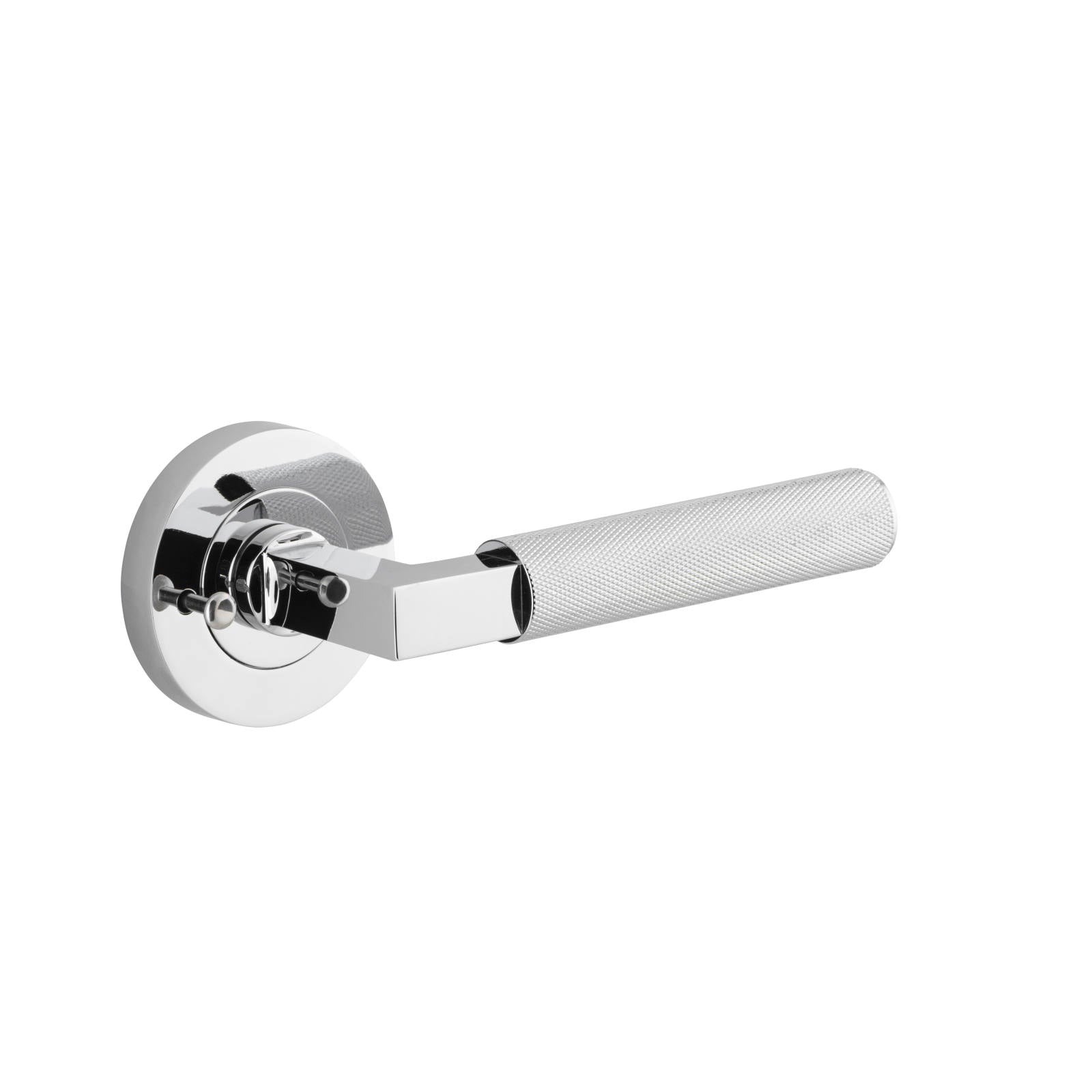 Brunswick Lever Round Rose Privacy Kit (Inbuilt Privacy) Polished Chrome