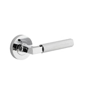 Brunswick Lever Round Rose Privacy Kit (Inbuilt Privacy) Polished Chrome