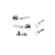 Brunswick Lever Round Rose Privacy Kit Polished Chrome