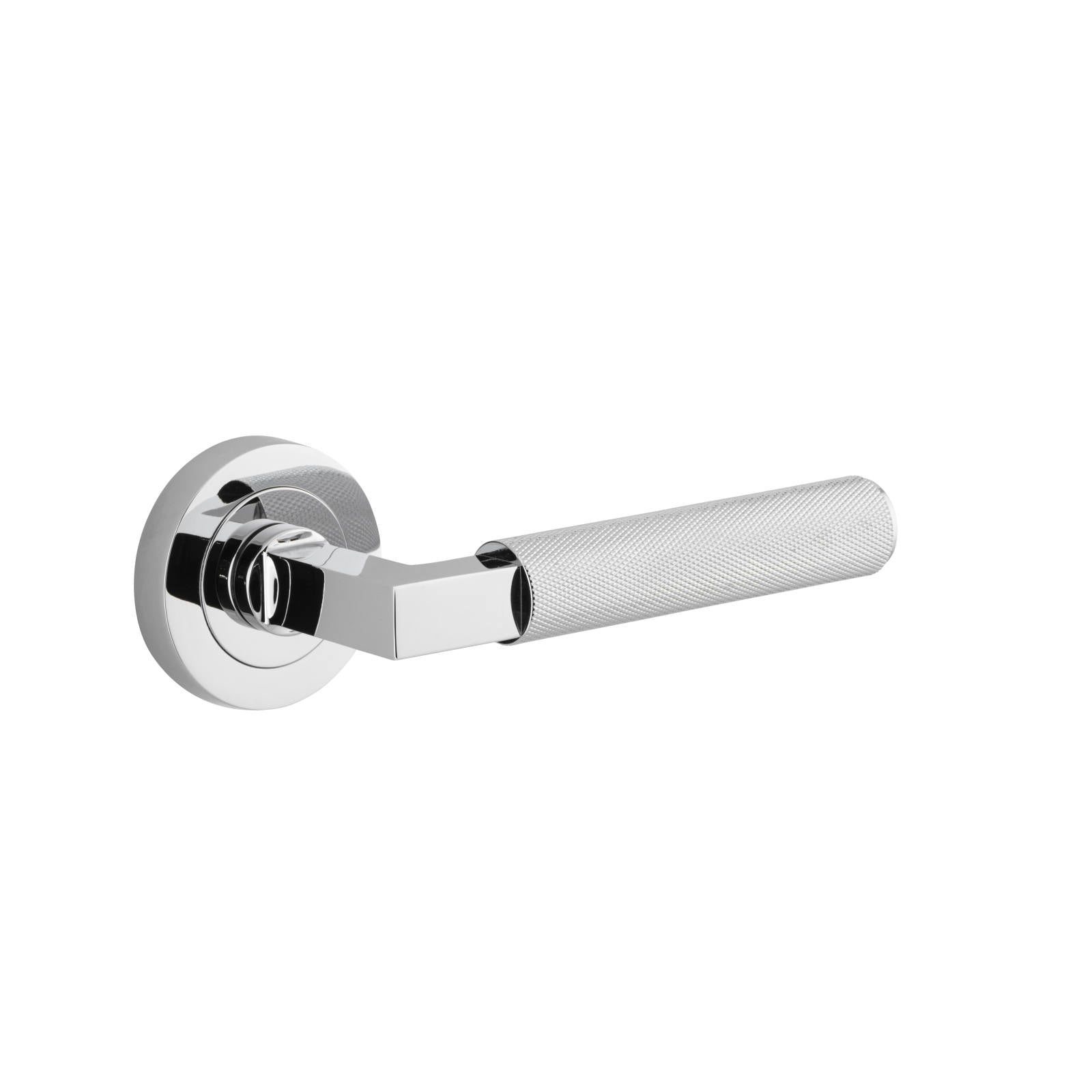 Brunswick Lever Polished Chrome Round Rose