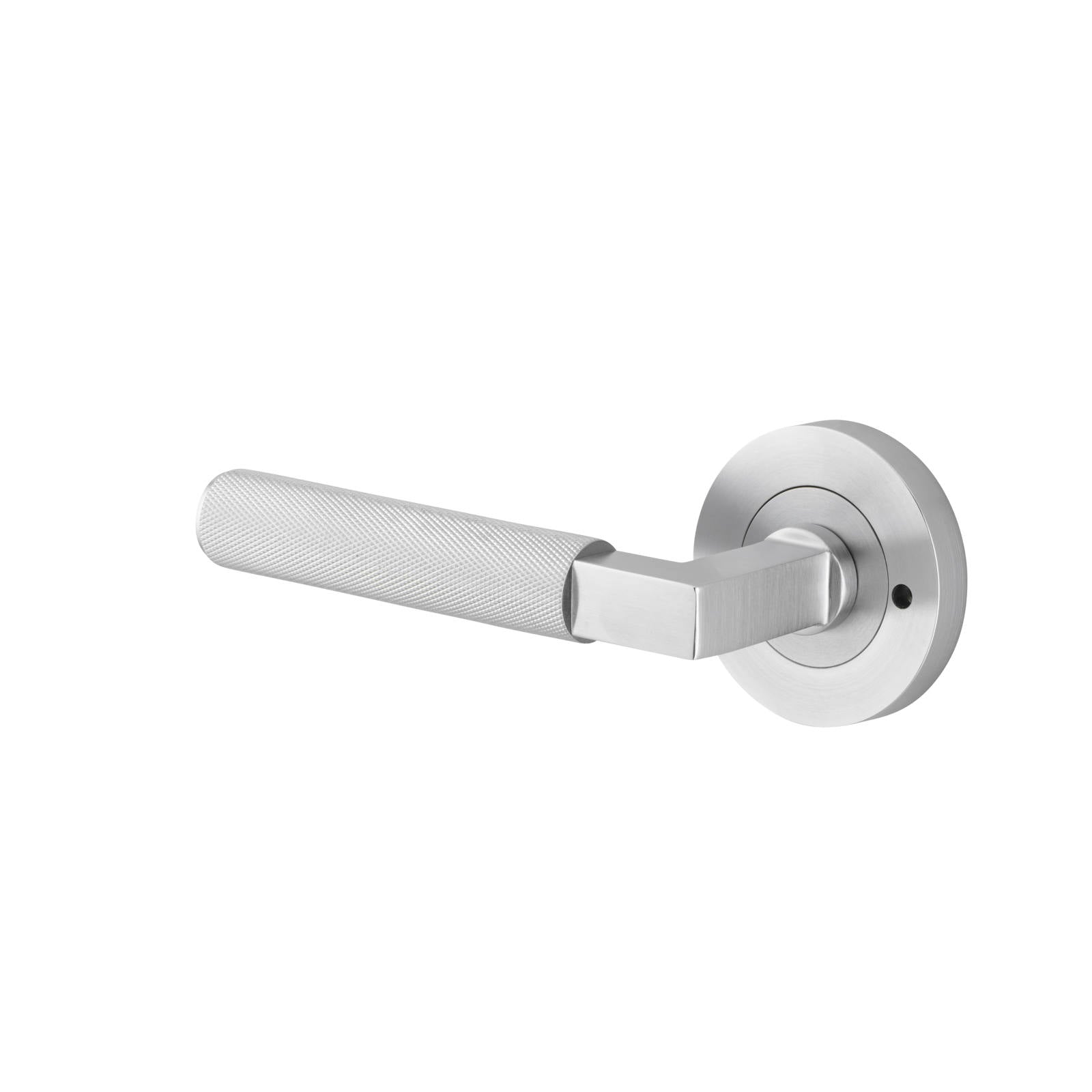 Brunswick Lever Round Rose Privacy Kit (Inbuilt Privacy) Brushed Chrome