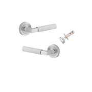 Brunswick Lever Round Rose Passage Kit Brushed Chrome
