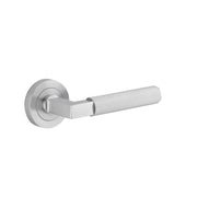 Brunswick Lever Brushed Chrome Round Rose