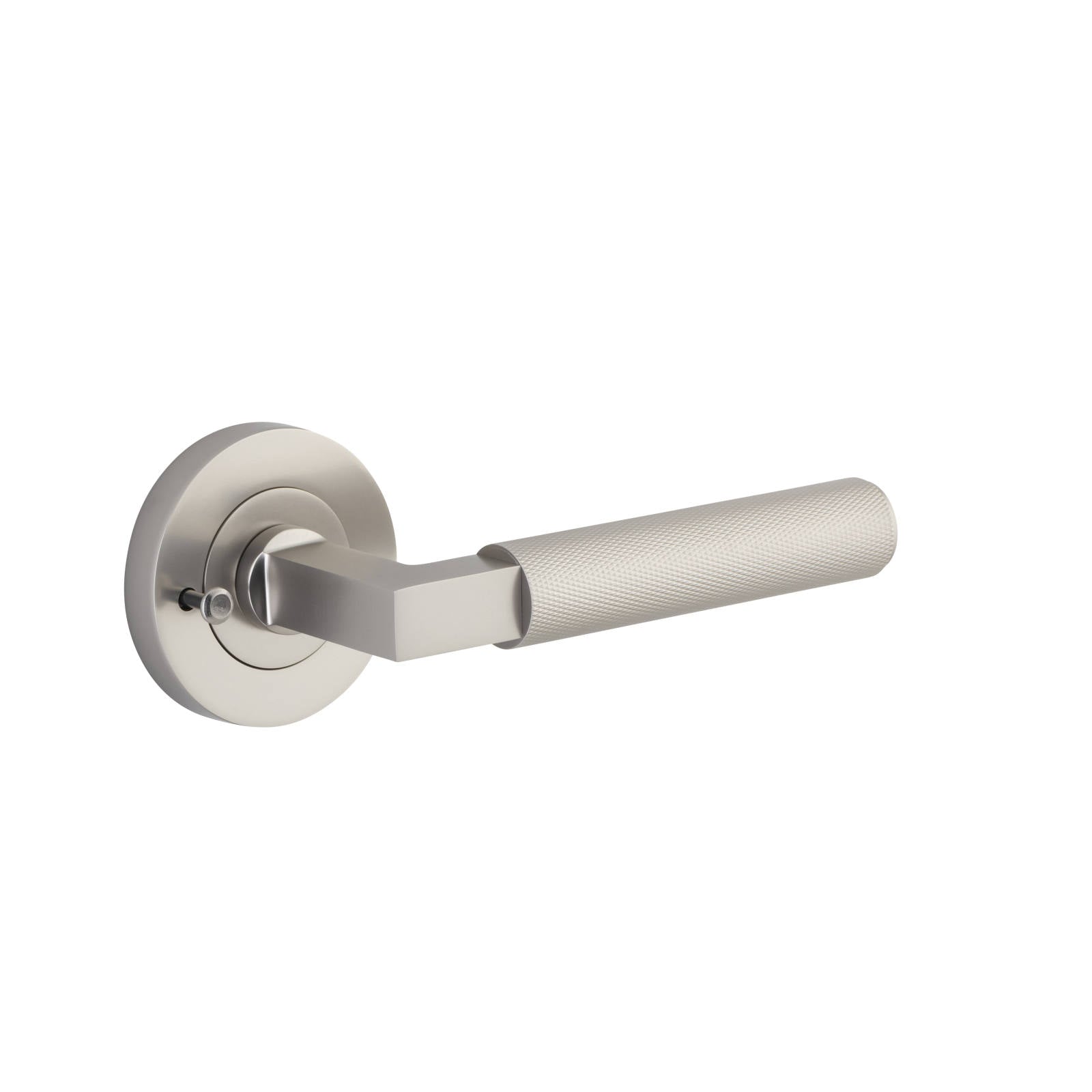 Brunswick Lever Round Rose Privacy Kit (Inbuilt Privacy) Satin Nickel