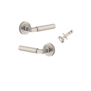 Brunswick Lever Round Rose Passage Kit Satin Nickel