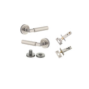 Brunswick Lever Round Rose Privacy Kit Satin Nickel