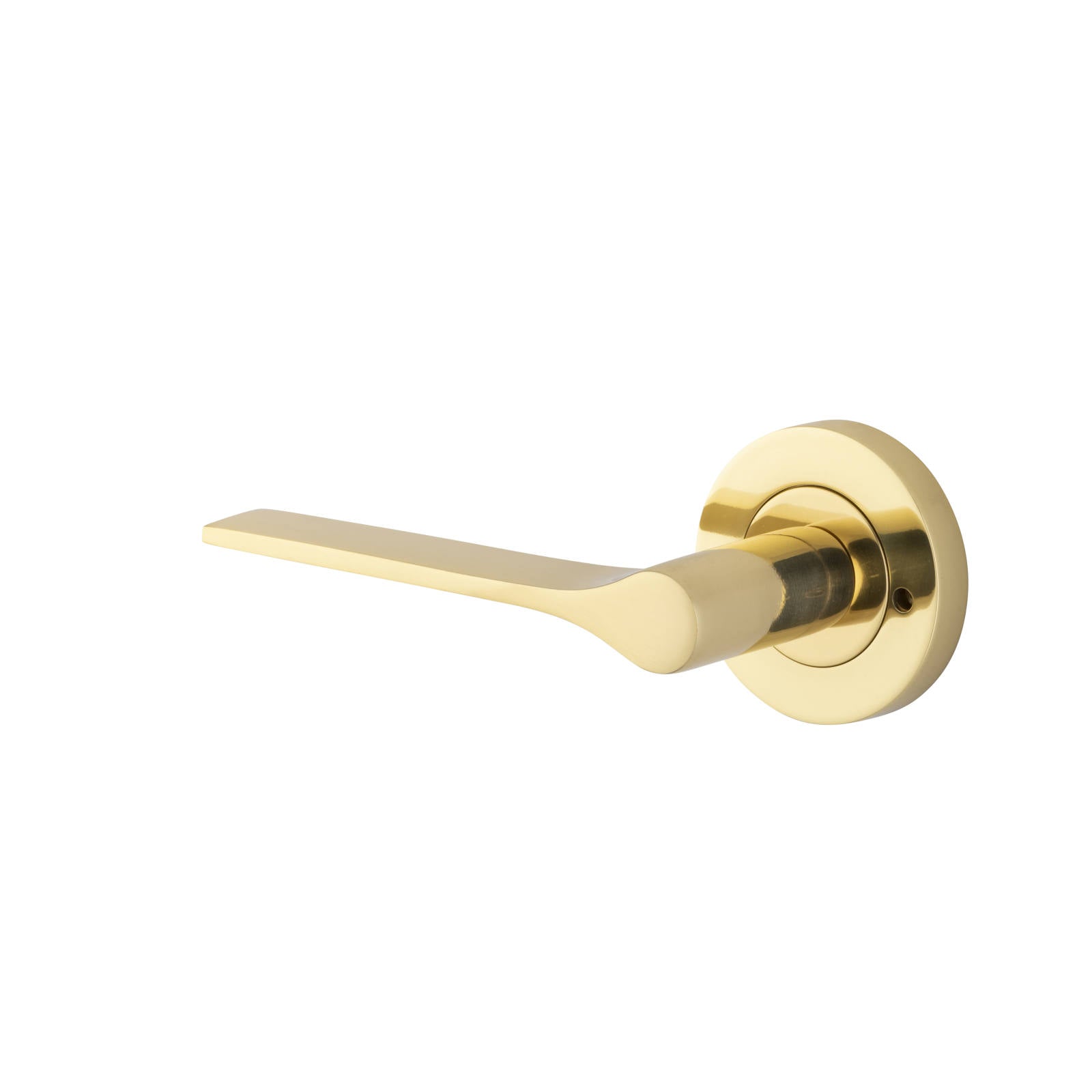 Como Lever Round Rose Privacy Kit (Inbuilt Privacy) Polished Brass