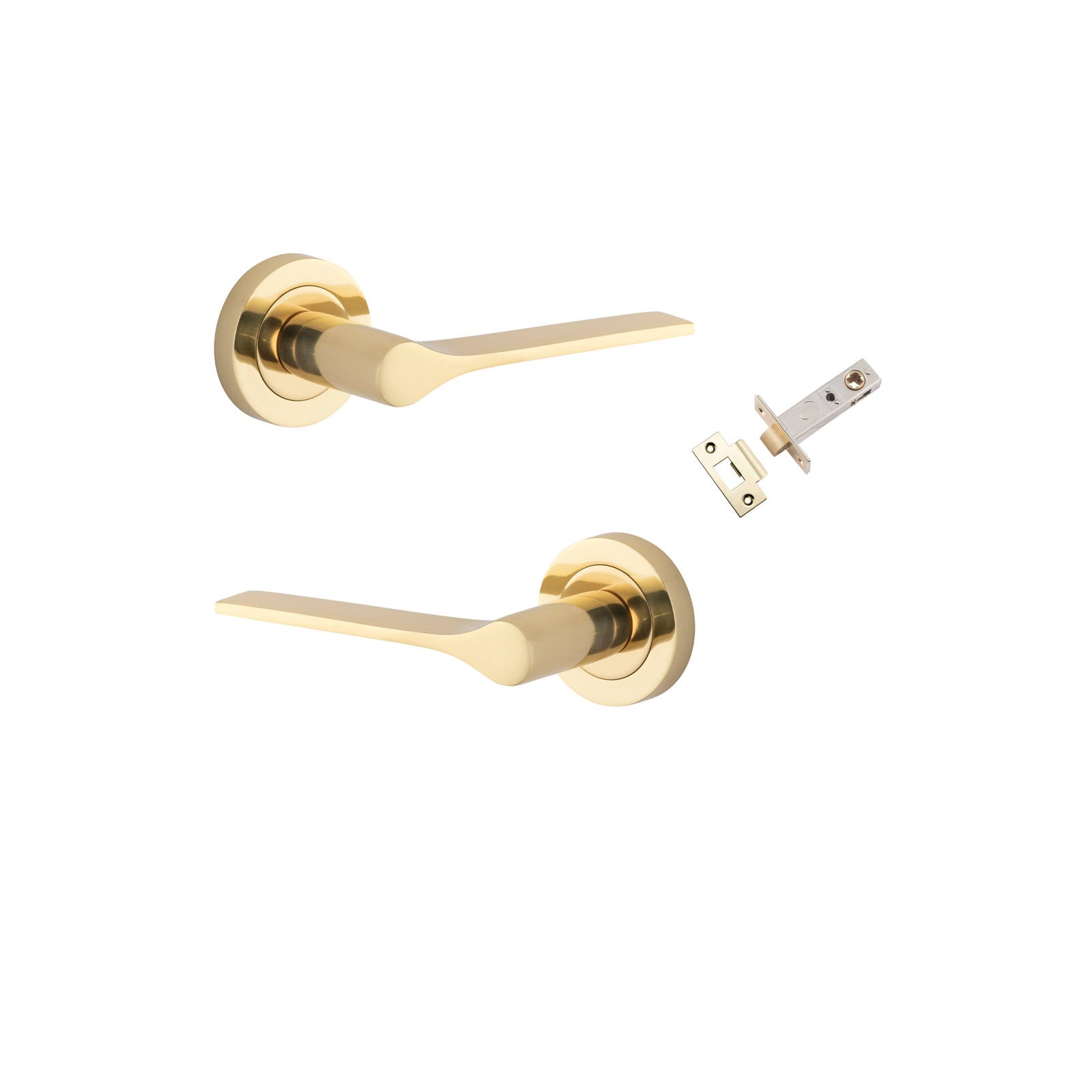 Como Lever Round Rose Passage Kit Polished Brass