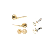 Como Lever Round Rose Privacy Kit Polished Brass
